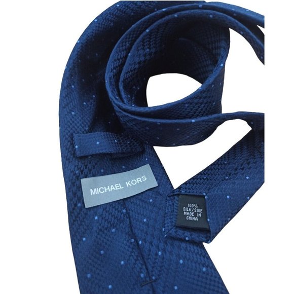MICHAEL KORS Blue Geometric Silk Tie 58"/ 3.5" EC - Picture 3 of 6
